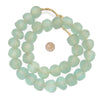 24mm Jumbo Clear Aqua Recycled Glass Beads