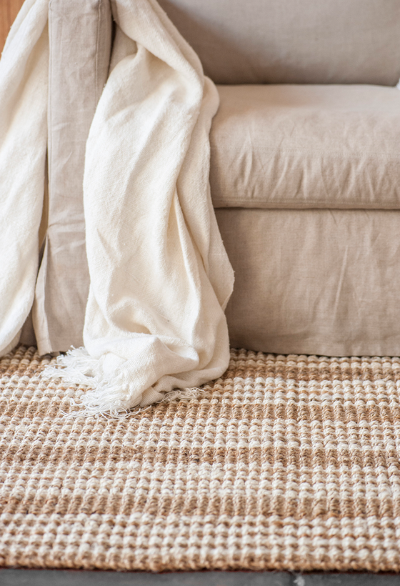 Osbourne Stripe Jute Mats, Runners & Rugs: 100% Jute / 2'6" x 14'