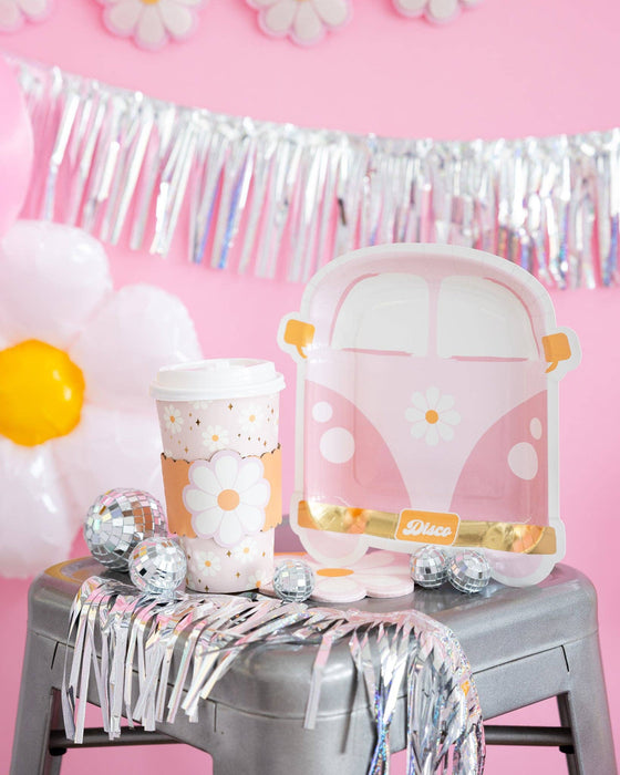 Disco Daisy Van Paper Plate