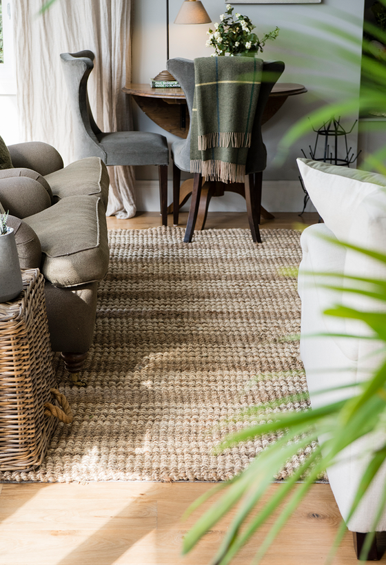 Osbourne Stripe Jute Mats, Runners & Rugs: 100% Jute / 2'6" x 14'