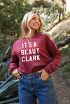 IT'S A BEAUT CLARK Graphic Sweatshirt : HEATHER DUST / L