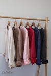UNITED STATES OF AMERICA Cropped Thermal Vintage Pullover: DUSTY VANILLA / S