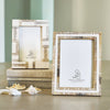 White Horn Photo Frame - Patterned - 4x6: 5.5" W x 7.5" H x .5"D, Fits 4"x 6" photo