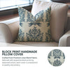 Bohemian Block Linen Blend Cushion Cover - Vrindavan: Linen Blend / One Side / 22X22