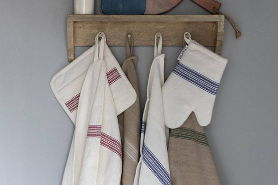 Blue Stripe Oven Mitts