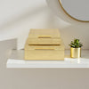 Lusan Set of 2 Square Nesting Decorative Storage Boxes: Navy Blue Shagreen