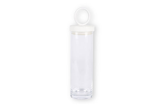 White Wood Glass Canister: Tall