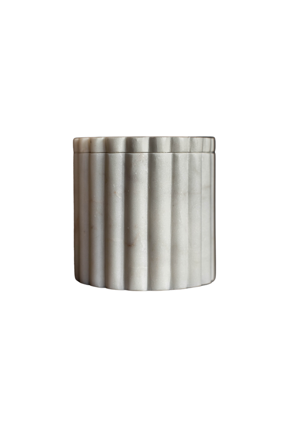Marble Fluted Jar Canister