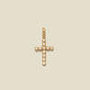 CZ Poppy Cross Charm: Gold Vermeil