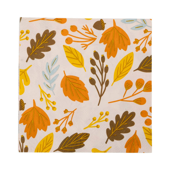 Foiled Harvest Leaves Napkin
