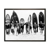 Vintage black and white photo of men with surfboards: Beaded Gold Frame 6864 Bg / 20" X 16"