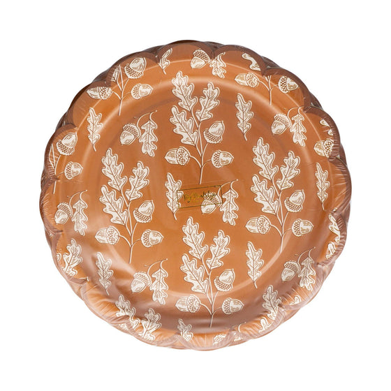 Acorn Scalloped Circle Plate