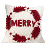 Hand Felted "MERRY Wreath" Christmas Pillow