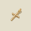 CZ Poppy Cross Charm: Gold Vermeil