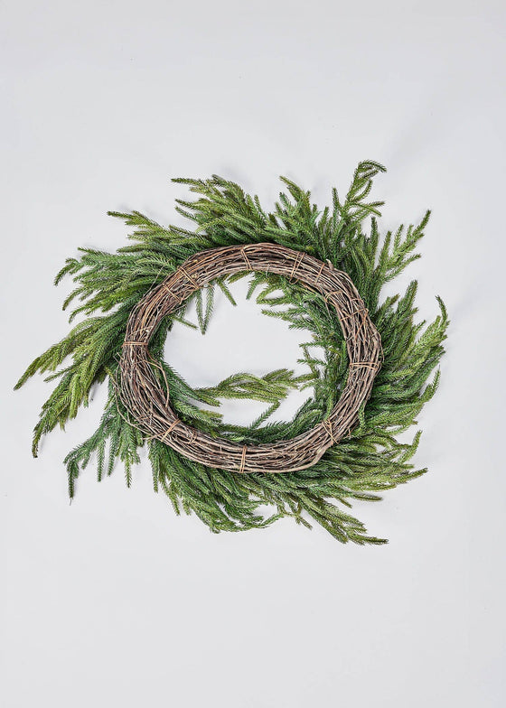 Afloral™ Real Touch Norfolk Pine Wreath - 24"