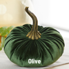 Pumpkin Large Velvet, Fall Mantel Decor, Halloween Table: Emerald