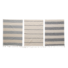  Blue Striped Tea Towels with Tassels