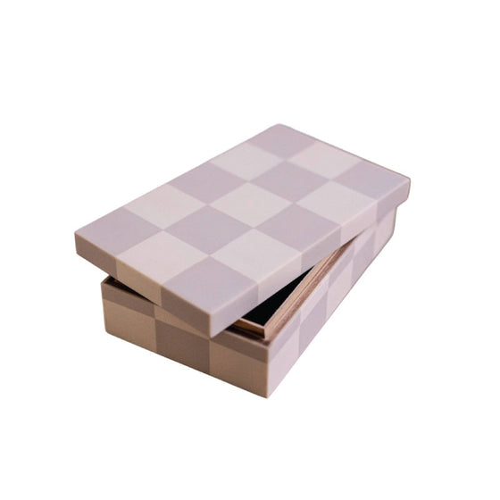 Checkered Gray & White Decor Box