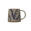 Hand-Stamped Botanical Stoneware Mug, 16 oz.