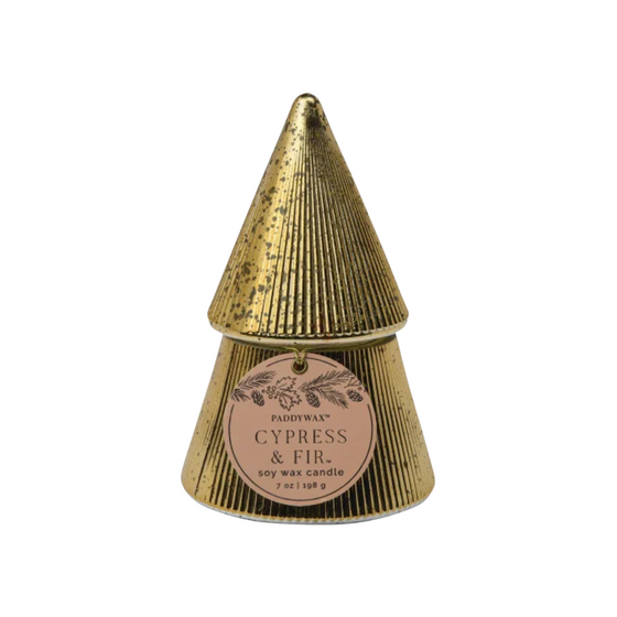 Gold Stacked Tree Candle