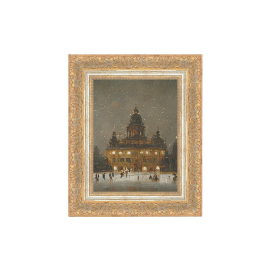 Ice Skating Vintage Print