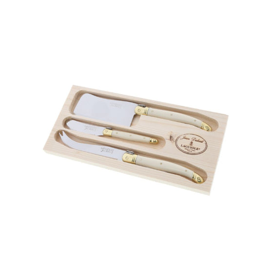 Cheese Set in Ivory and Brass - Set of 3