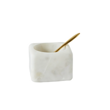  Marble Bowl W/ Brass Spoon