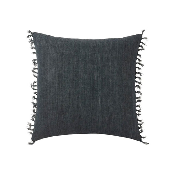 Navy Linen Tassel Pillow