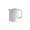 White Stoneware Ribbed Creamer