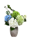 18" Realistic Real Touch Artificial Hydrangea Stem: White
