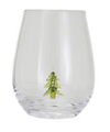 Stemless Wine Glass w/ Holiday Figure