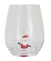 Stemless Wine Glass w/ Holiday Figure