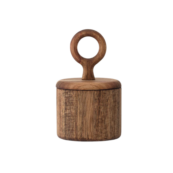 Acacia Wood Lidded Jar