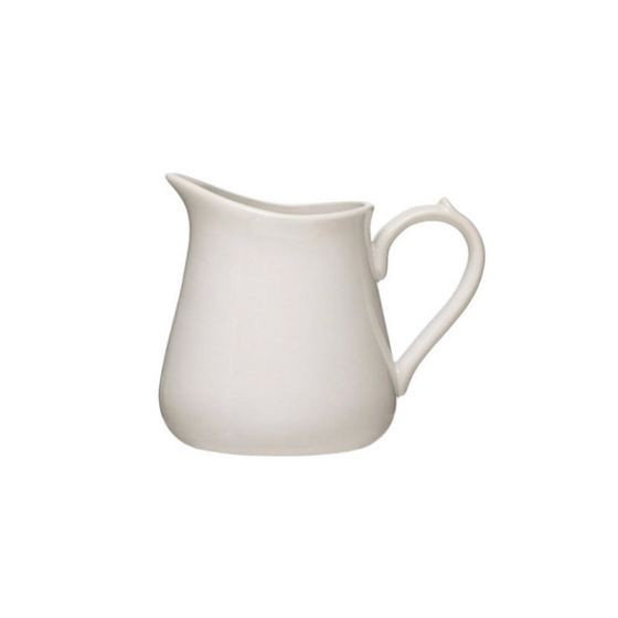White Stoneware Pitcher