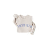 Beige sweatshirt with 'YACHT CLUB' text on a white background