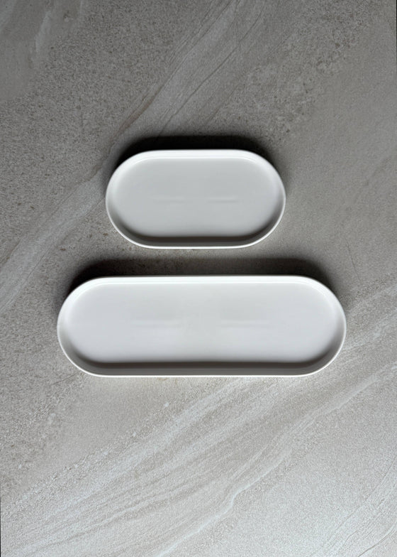 Oval Catchall Tray Small: White