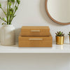Lusan Set of 2 Rectangular Nesting Decorative Storage Boxes: Navy Shagreen