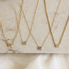 CZ Chain Necklace: Gold / Emerald Cut Curb Chain