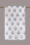 Cadet Blue Gauze Block Printed Towel