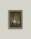 Peeking Ghost Framed Antique Art: 8x10
