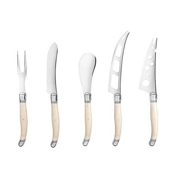 Laguiole 5-Piece Ivory Cheese Knife Set 