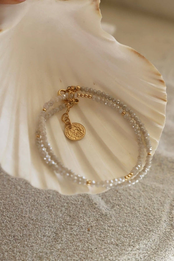 Alabaster Petite Crystal Double Wrap Bracelet