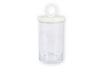 White Wood Glass Canister: Tall