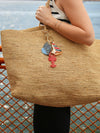 Hand-painted Sailboat Bag Charm + Keychain | Eco-Friendly: Blue