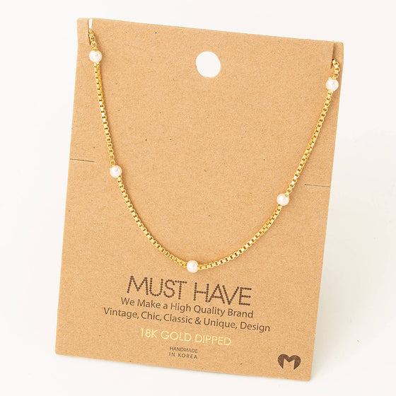 Pearl Station Necklace