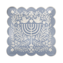  Floral Menorah Plate