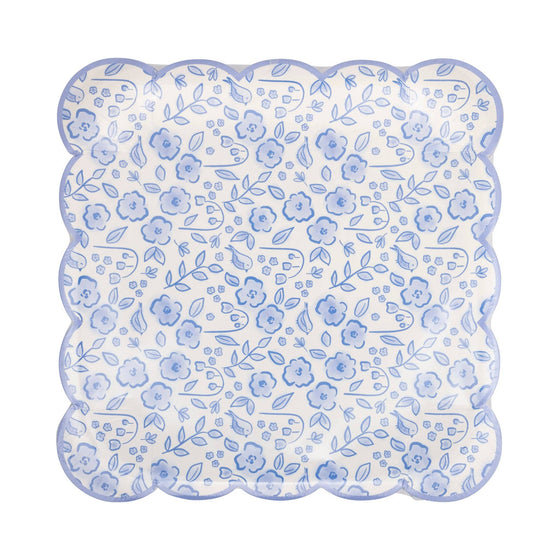 Blue Ditsy Paper Plate