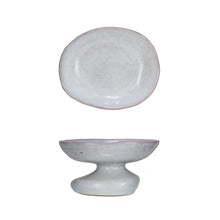  Stoneware Organic Shaped Footed Dish (Each One Will Vary)