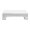 White Textured Pedestal - 8": Wipe Clean With Damp Cloth / Mango Wood