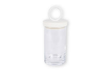  White Wood & Glass Canister: Small
